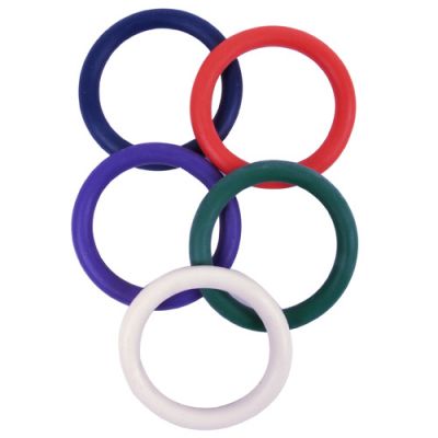 SPR-46 5 Rainbow Soft Rubber Cockring Set