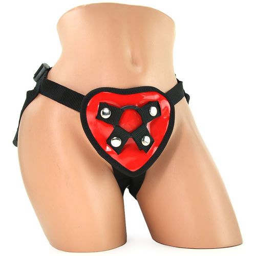 Red Heart Strap On Harness Lux Fetish