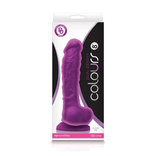 Colours Dual Density 8 In In Dildo Purple