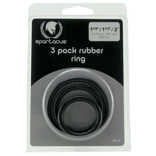 SPR-14 3 Black Soft Rubber Cockring Set