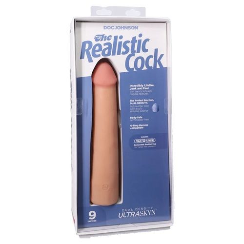 Realistic Cock With Removable Vac-U-Lock Suction Cup ULTRASKYN 9 In In Vanilla
