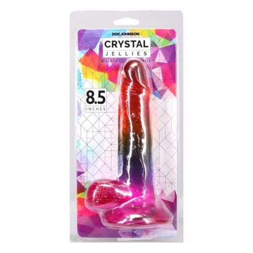 Crystal Jellies 8.5 In In Cock w/Balls Rainbow