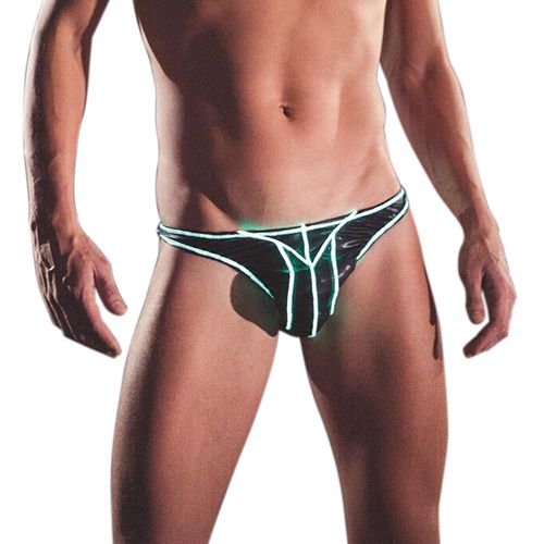 Men Ins Glow In the Dark Thong OS Black