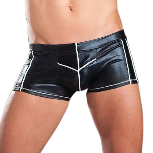 Men Ins Lame Trunk Glow Piping OS Black