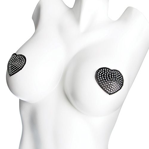 Rhinestone Pasties OS Silver/Black